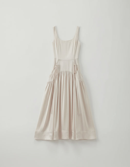 Erica Dress Satin Viscose Parchment