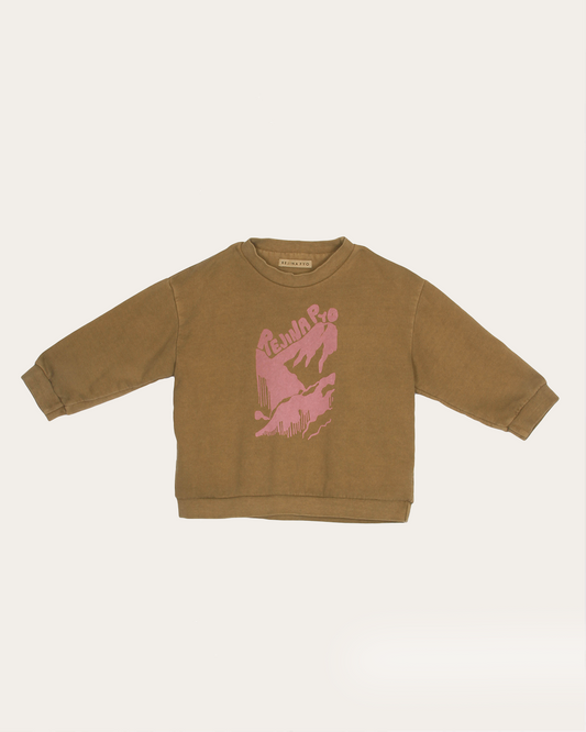 Luka Sweatshirt Organic Cotton Sweatshirt Mountain Brown