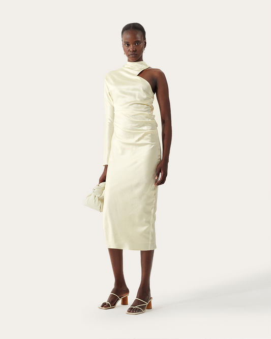 Ola Dress Silk Satin Butter