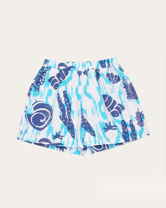 Miki Shorts Organic Cotton Print Blue