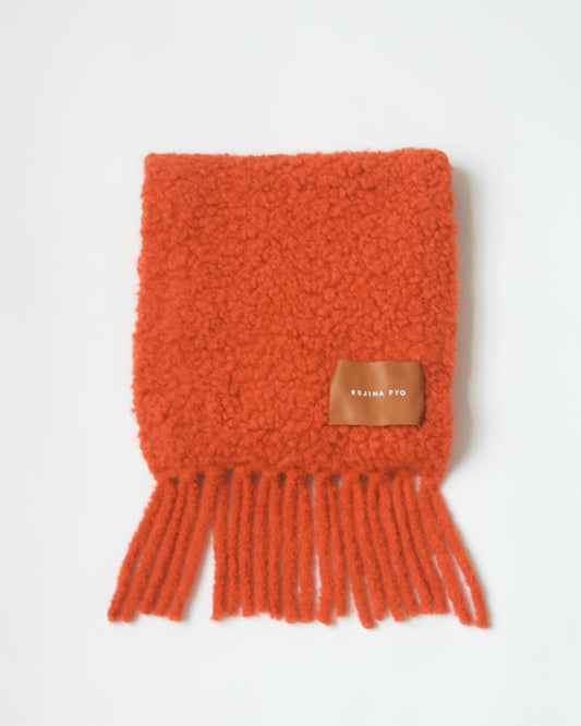 Fringe Scarf Bouclé Alpaca Orange