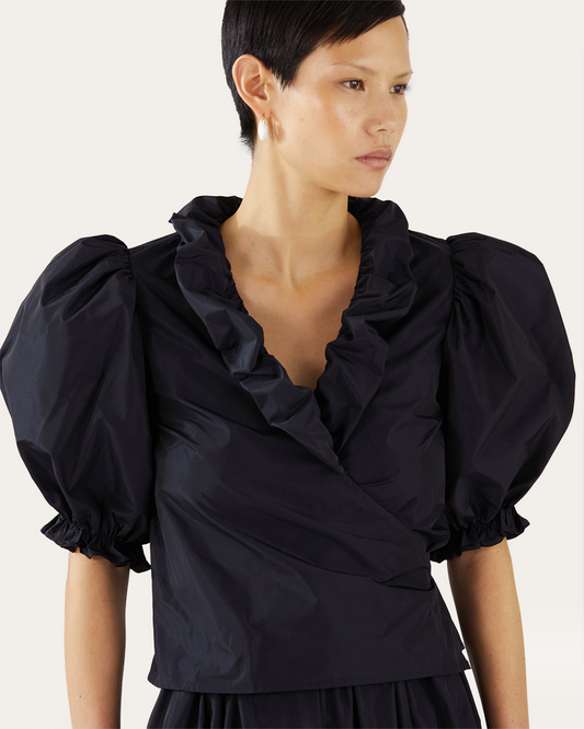 Luna Blouse Recycled Blend Taffeta Navy