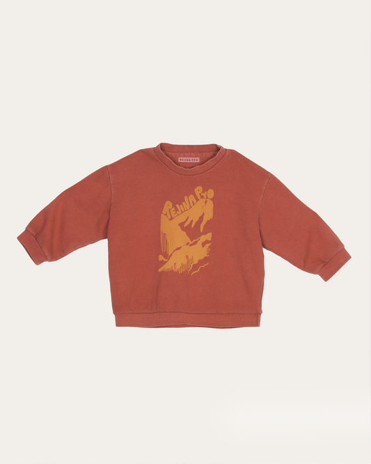 Luka Sweatshirt Organic Cotton Sweatshirt Mountain Orange