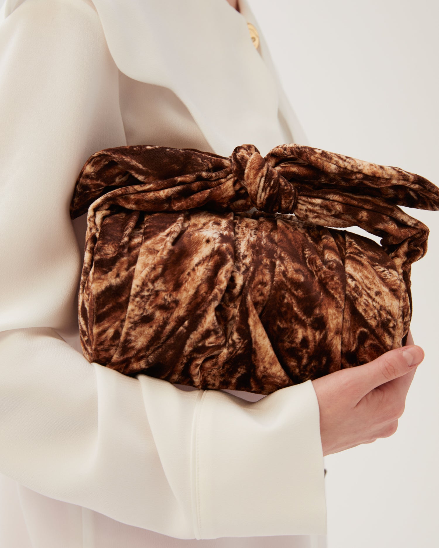 Nane Bag Cotton Moleskin Print Brown