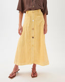 Rocco Skirt Linen Check Yellow