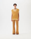 Sadie Vest Linen Blend Brown