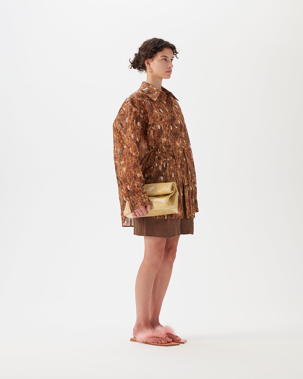 Jolene Shirt Silk Organza Mineral Terrazzo Print
