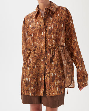 Jolene Shirt Silk Organza Mineral Terrazzo Print