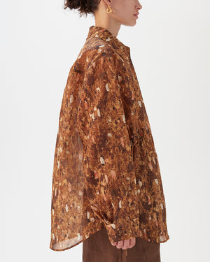 Jolene Shirt Silk Organza Mineral Terrazzo Print