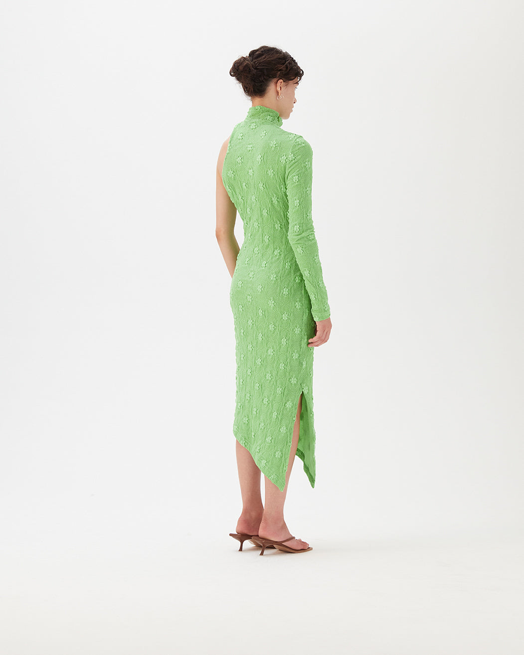 Kiki Dress Cotton Cloqué Fil Coupé Green