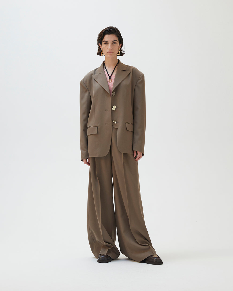 Sloane Jacket Wool Blend Twill Brown