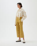 Peggy Trousers Faux Snakeskin Print Yellow