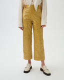 Peggy Trousers Faux Snakeskin Print Yellow