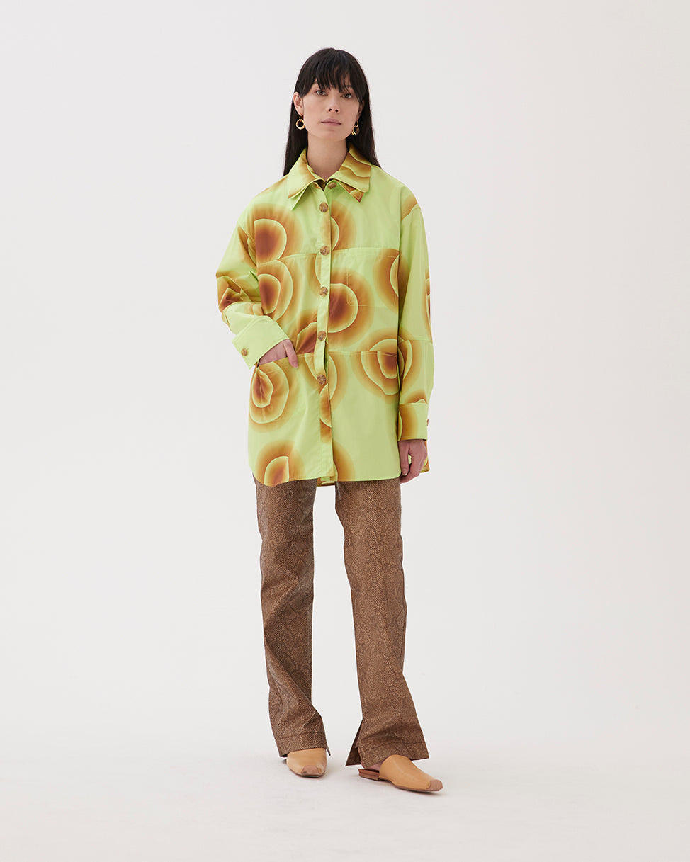 Jodie Shirt Viscose Print Circle Green