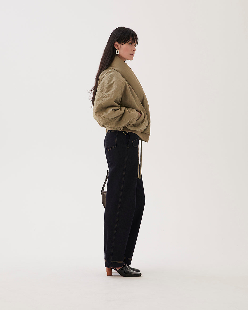 〓REJINA PYO〓 GREEN-BEIGE NYLON混JACKET Madison Jacket Faux Leather Green – REJINA PYO
