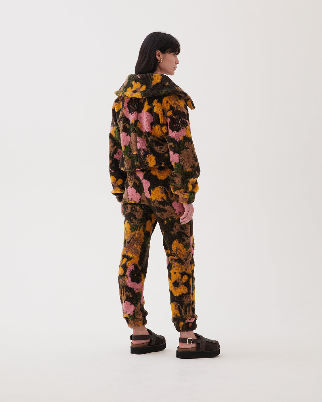 Tate Pullover Faux Shearling Jacquard Floral - Special Price