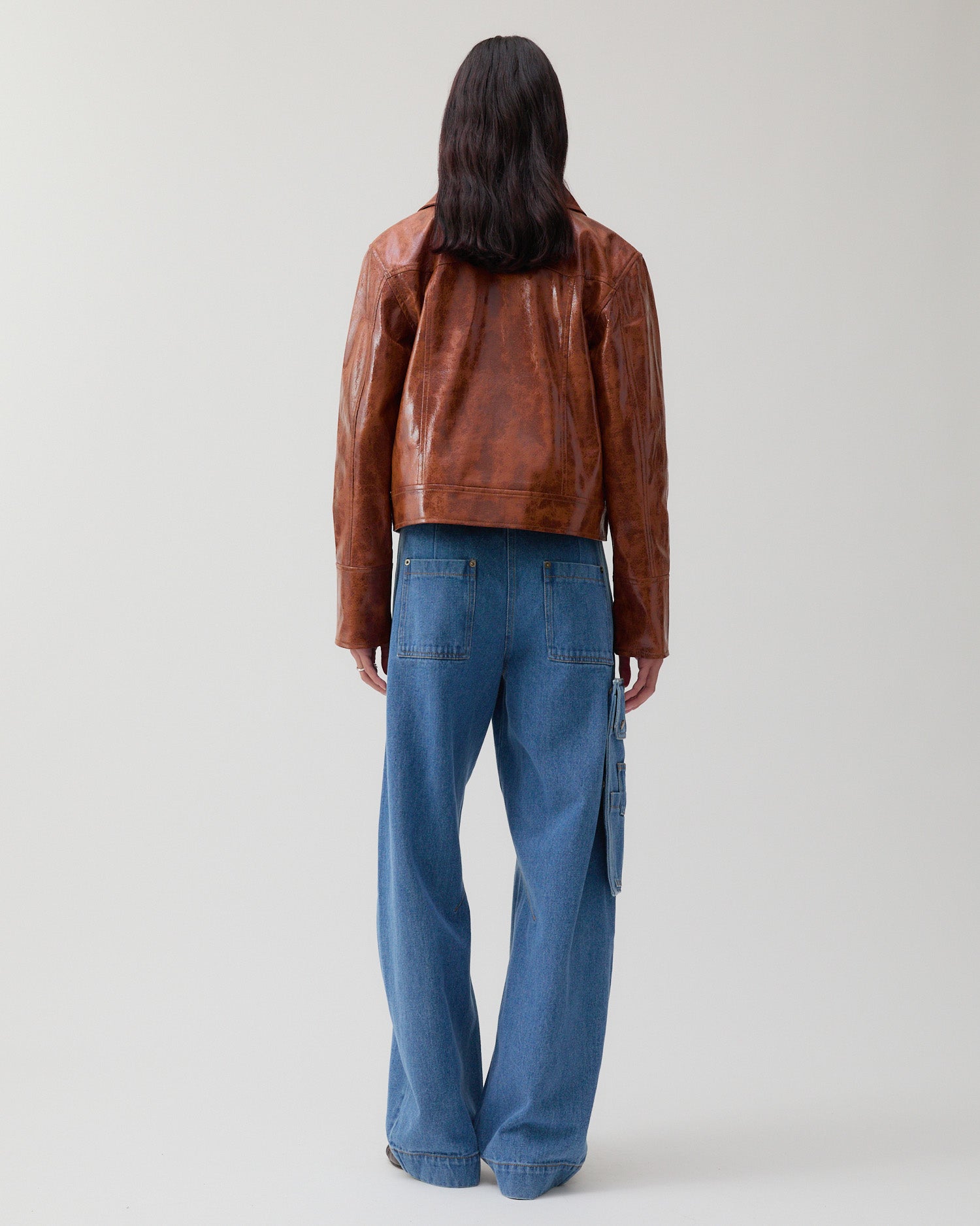 Rowan Jacket Faux Leather Brown – REJINA PYO