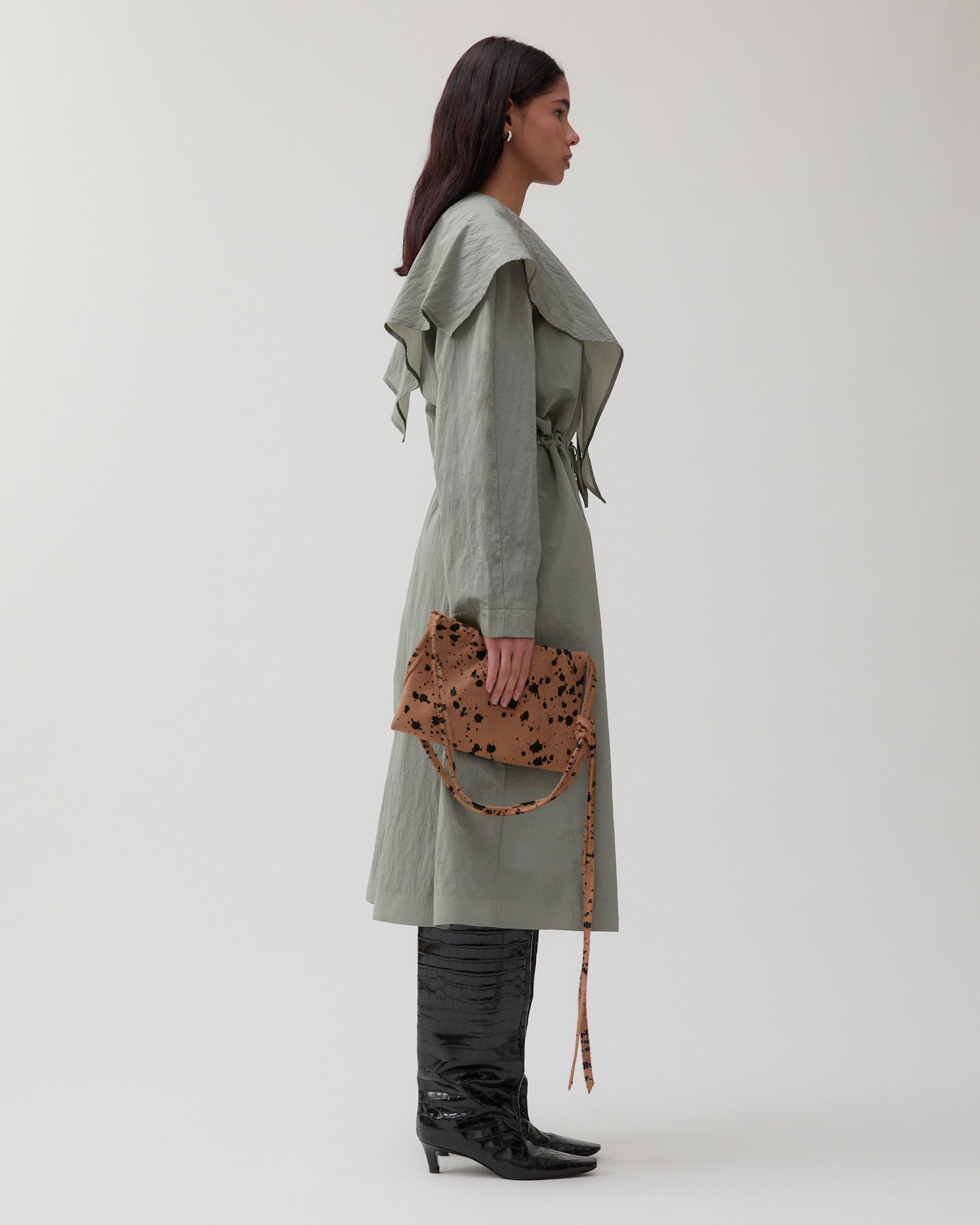Alana Trenchcoat Taffeta Grey – REJINA PYO