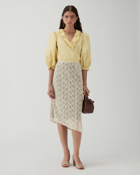 Eva Skirt Floral Lace Cream – REJINA PYO