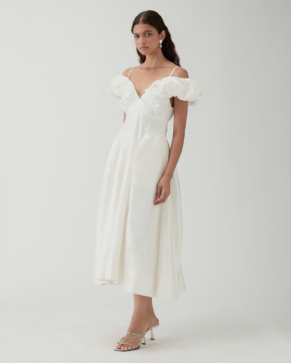 Erin Dress Silk Off-White – REJINA PYO