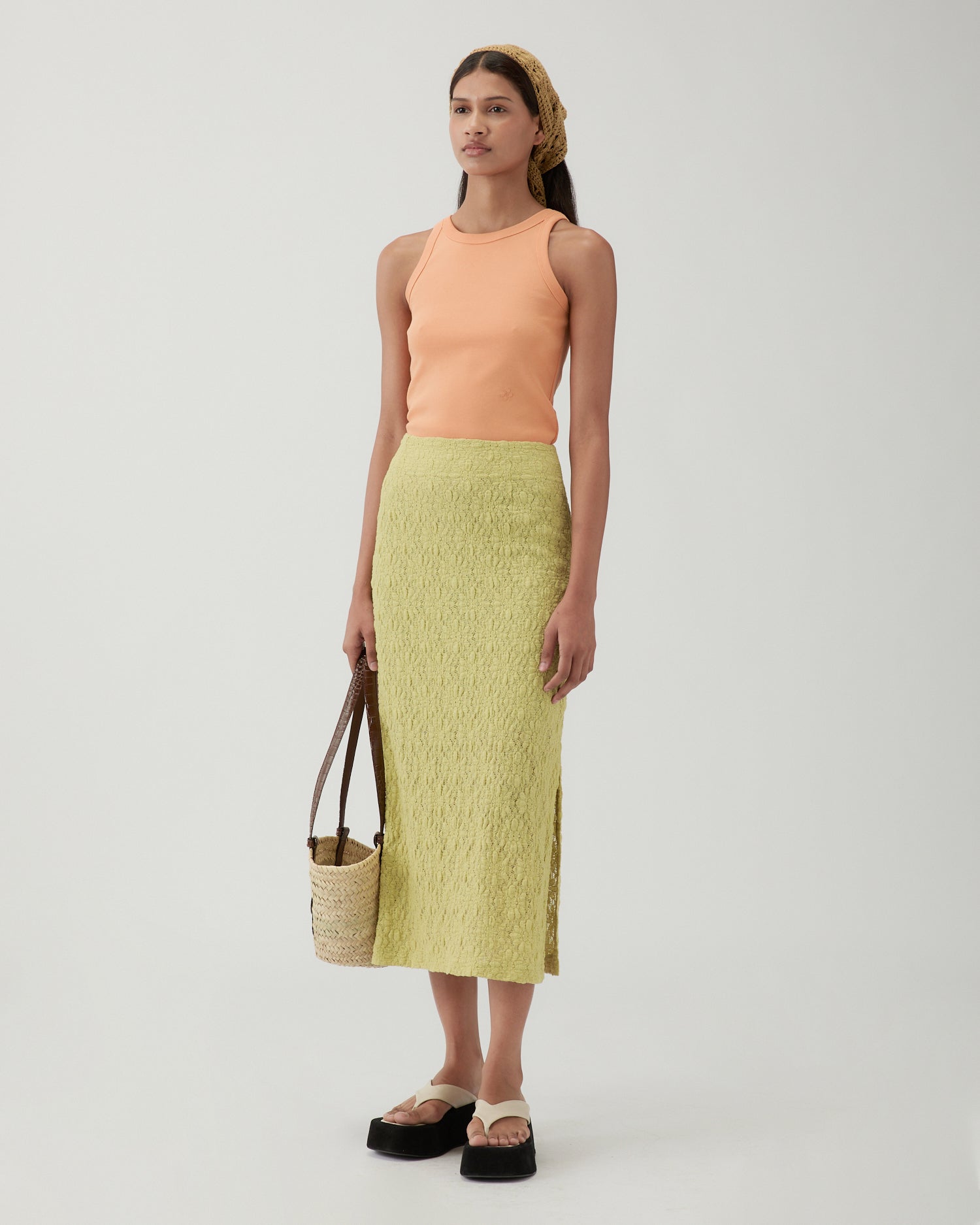 Justine Skirt Lace Floral Lime – REJINA PYO