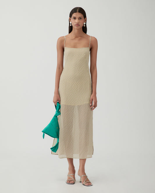 Kennedy Dress Check Green REJINA PYO Kennedy Dress Check Green REJINA PYO