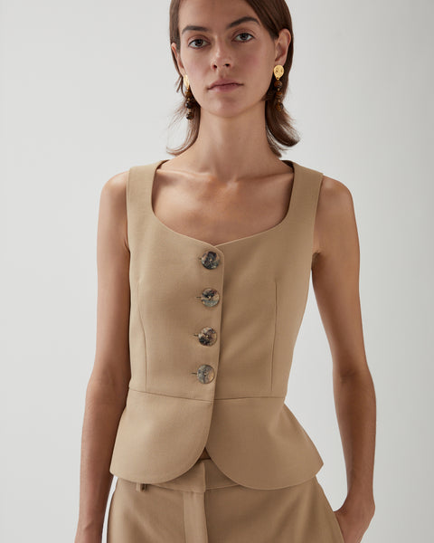 トップス andmary Rejina vest set beige 781d5d3171d647efa53c6671e8e87e