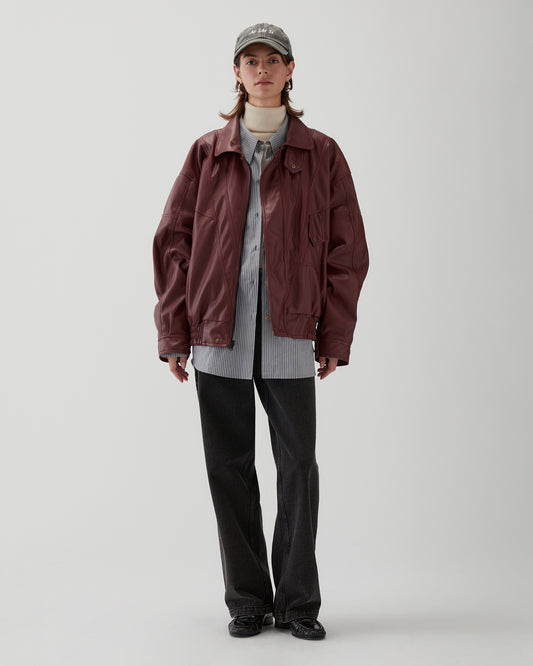 Madison Jacket Faux Leather Burgundy