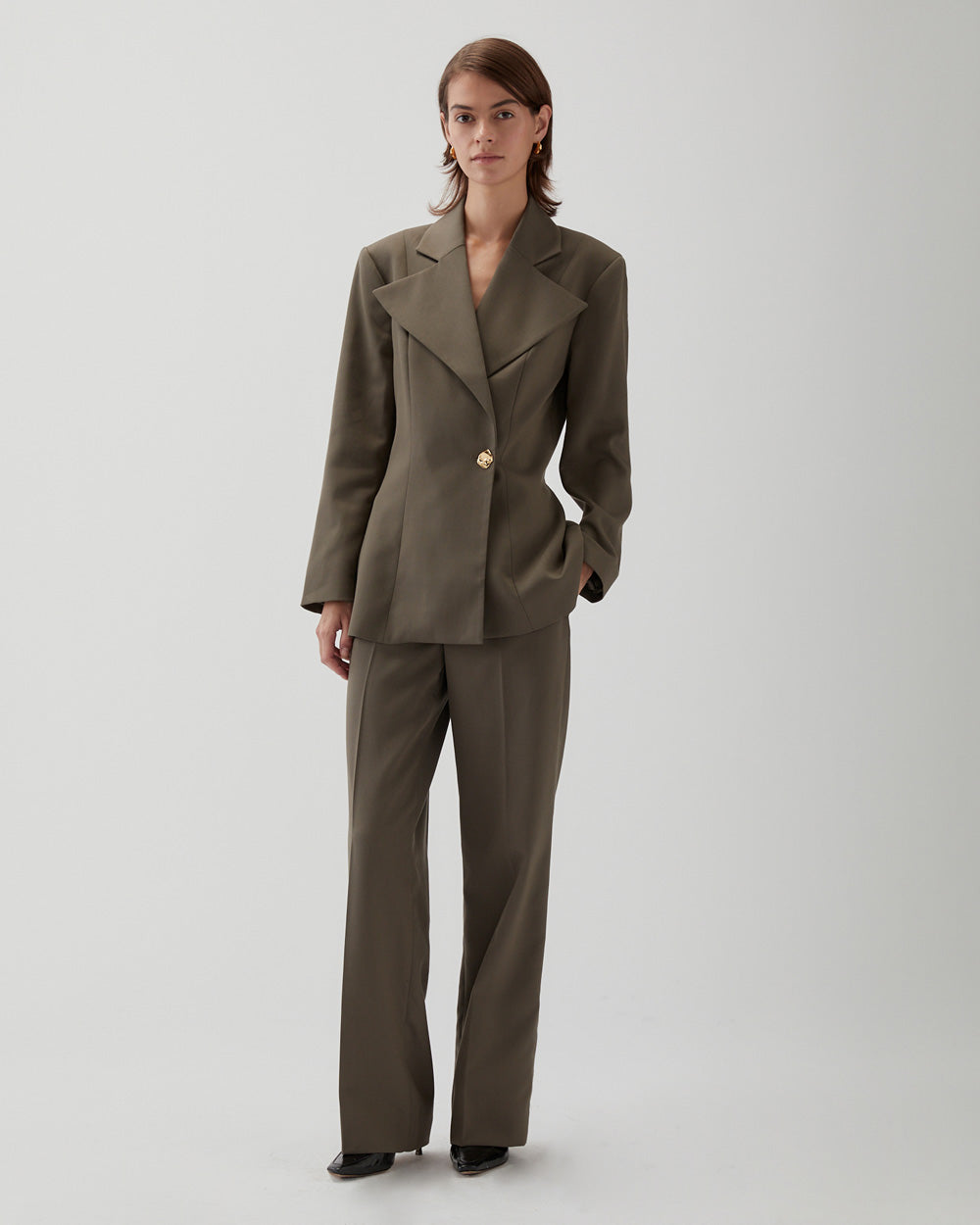 Leila Blazer Tencel Blend Grey – REJINA PYO