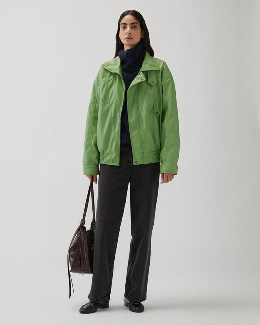 Madison Jacket Faux Leather Green