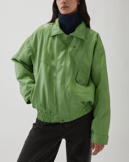 Madison Jacket Faux Leather Green