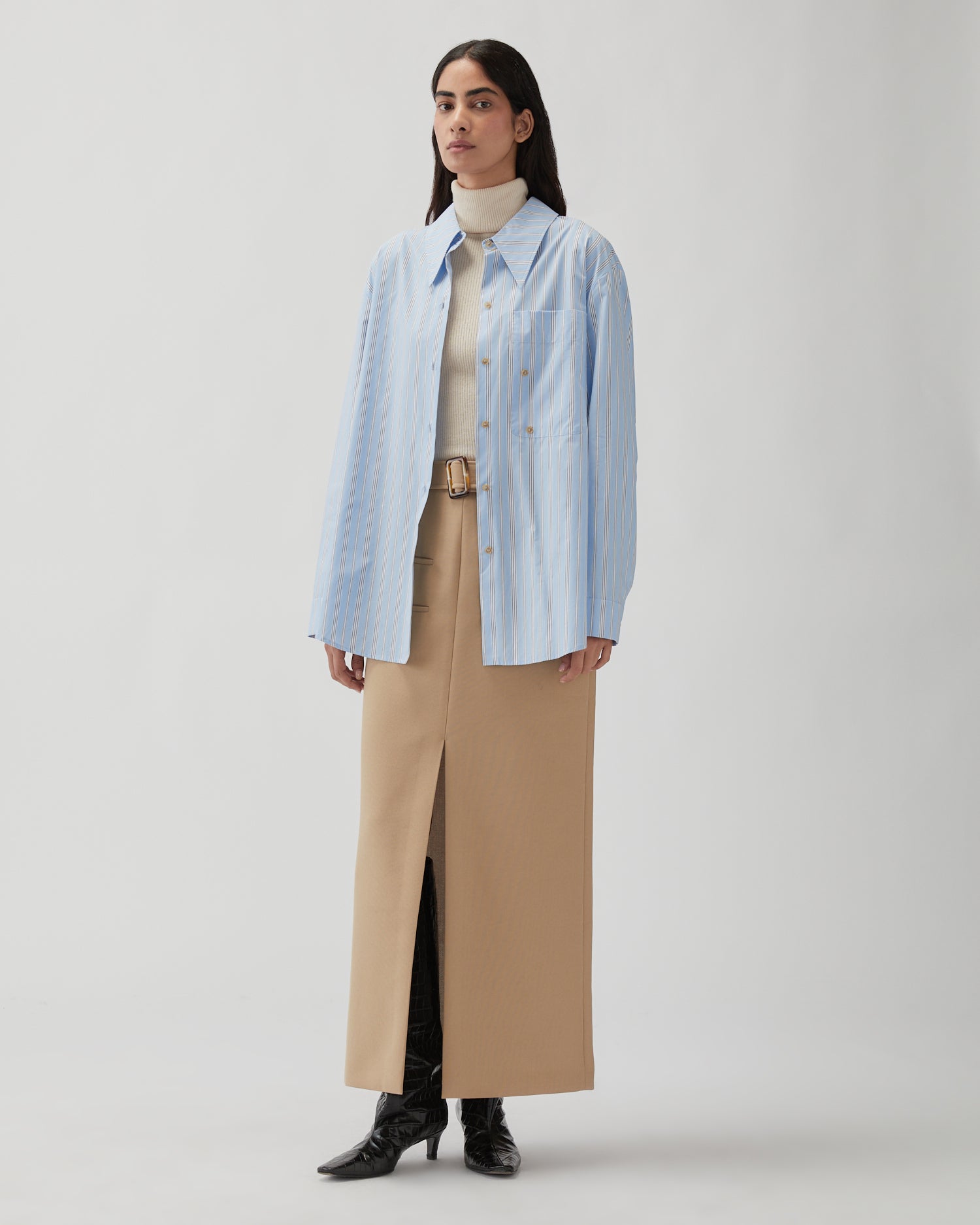 REJINA PYO オーバーサイズ ブラウス Saskia Shirt Iridescent Chiffon Midnight – REJINA PYO