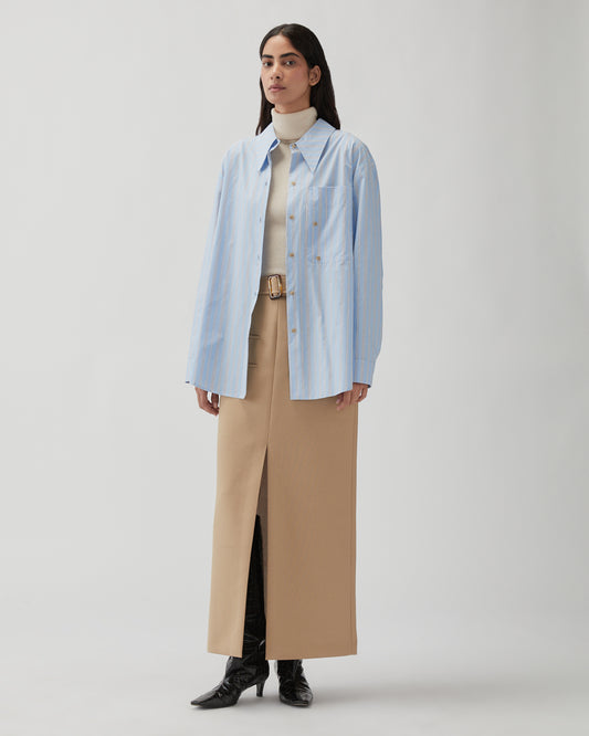 Ellis Shirt Cotton Stripe Blue