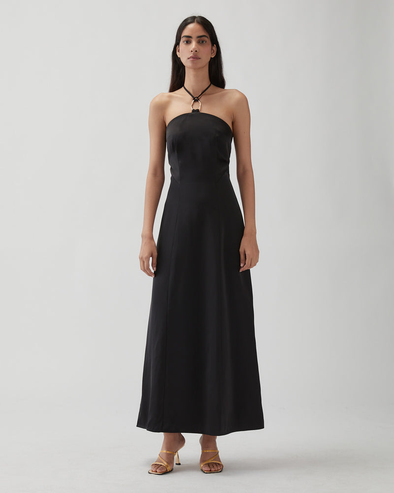 Ellison Dress Duchesse Satin Black
