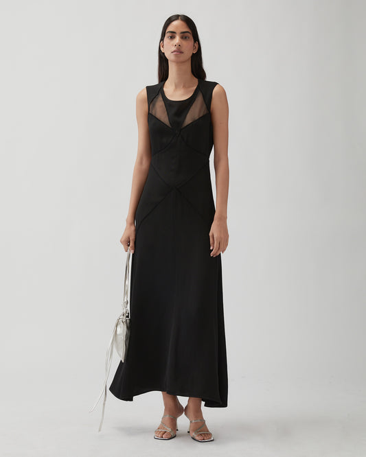 Sadie Dress Crepe Twill Viscose Black