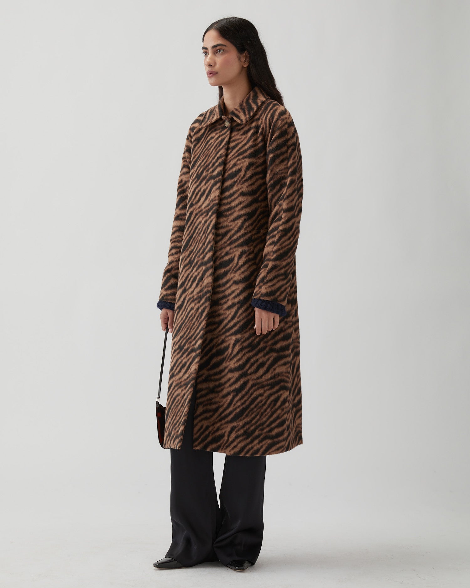 Alice Coat Wool Blend Jacquard Tiger Beige – REJINA PYO