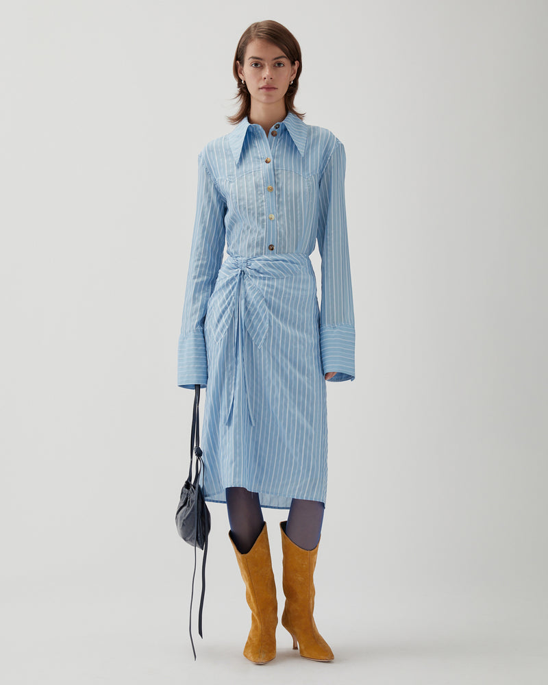 Juniper Skirt Viscose Blend Stripe Blue