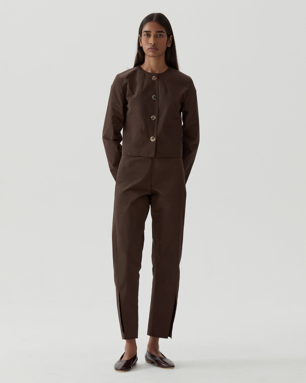 Cleo Jacket Taffeta Brown