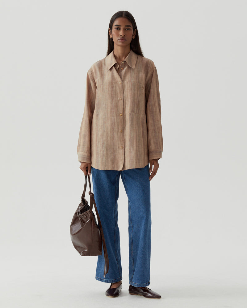 Caprice Shirt Chambray Cartouche Beige