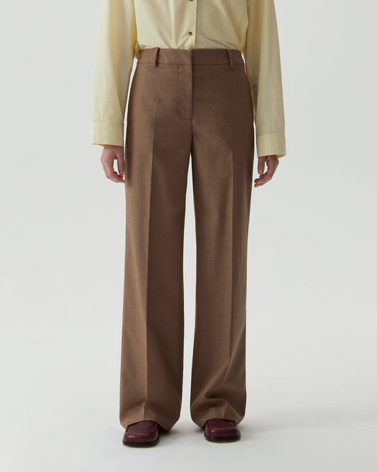 Cathy Trousers Wool Suiting Walnut