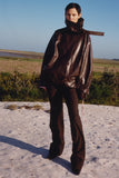 Juno Jacket Faux Leather Dark Brown
