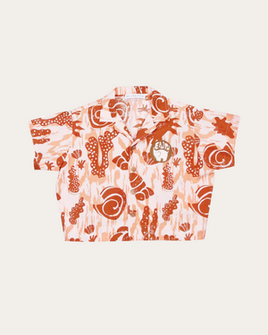 Casey Shirt Organic Cotton Print Peach