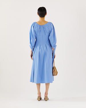 Greta Dress Organic Cotton Blue