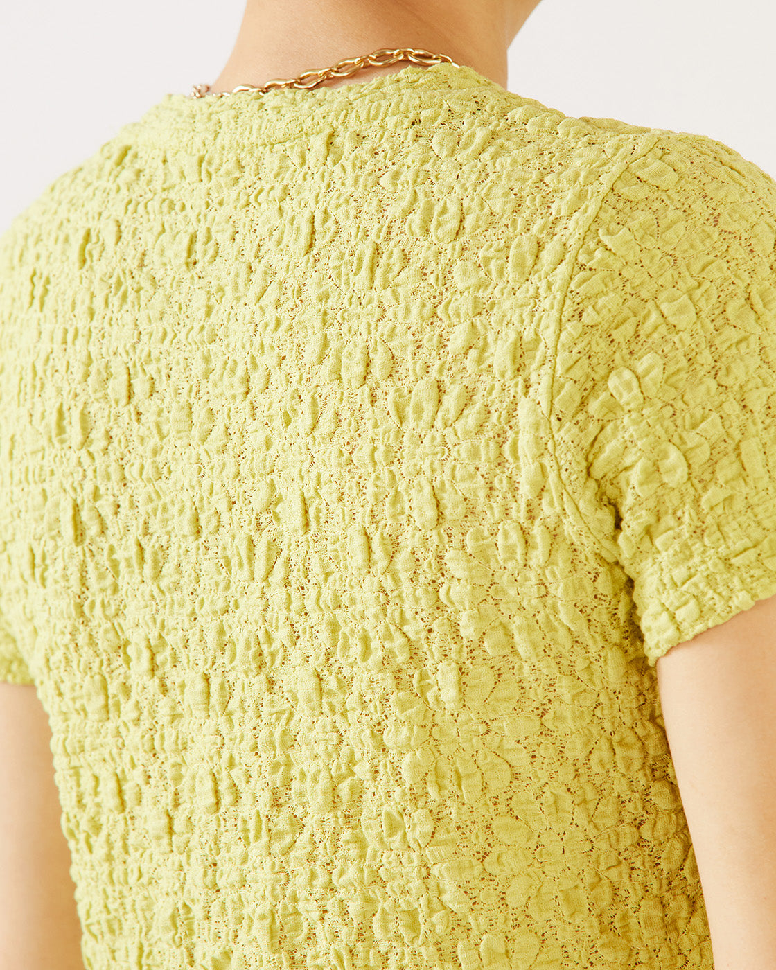 Adina T-shirt Lace Floral Lime