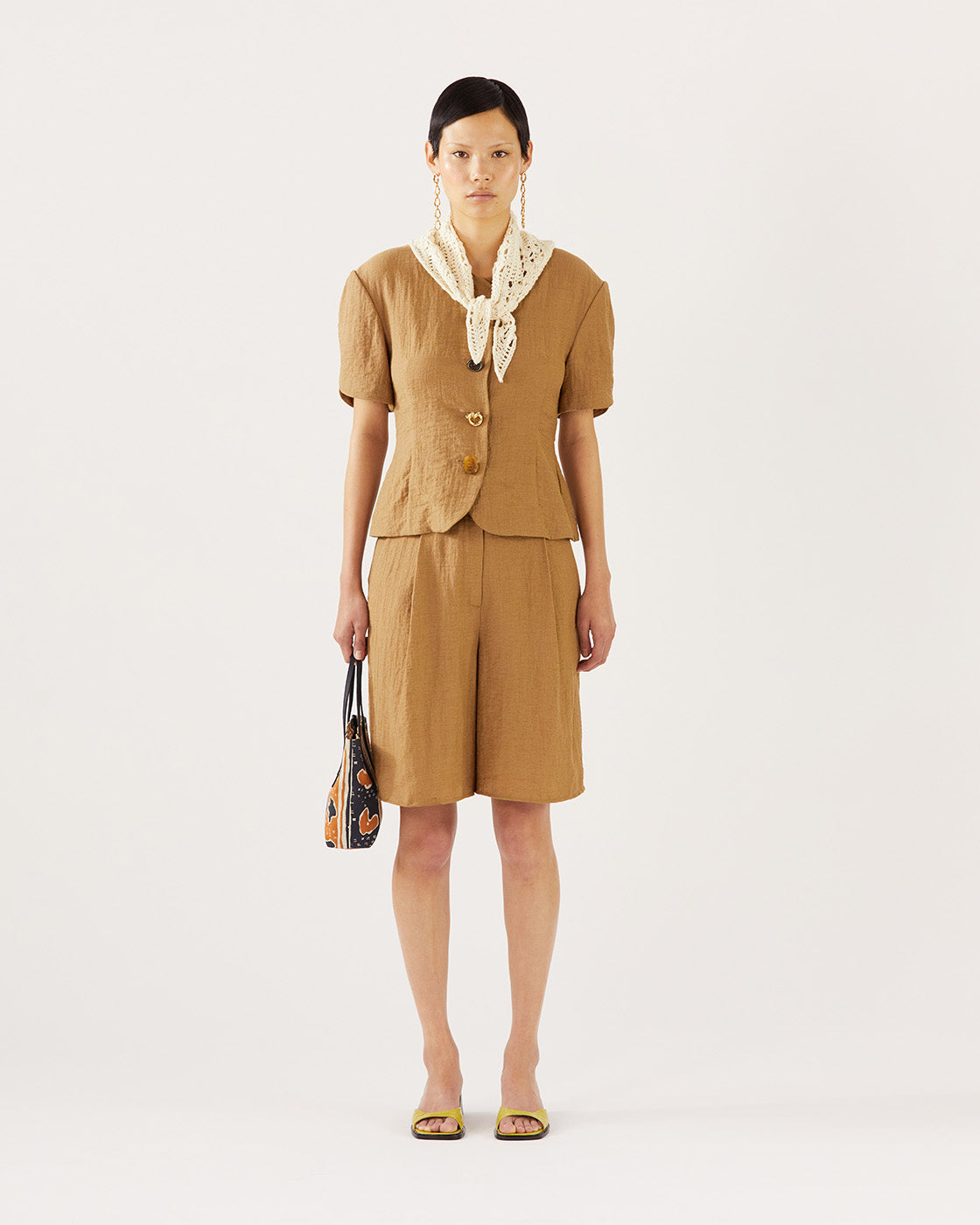 Rejina Pyo Monroe cotton-blend asymmetric blouse - Brown