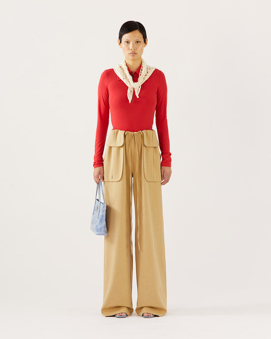 Sonia Trousers Tencel Blend Suiting Beige