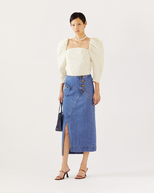 Astrid Skirt Organic Cotton Denim Indigo