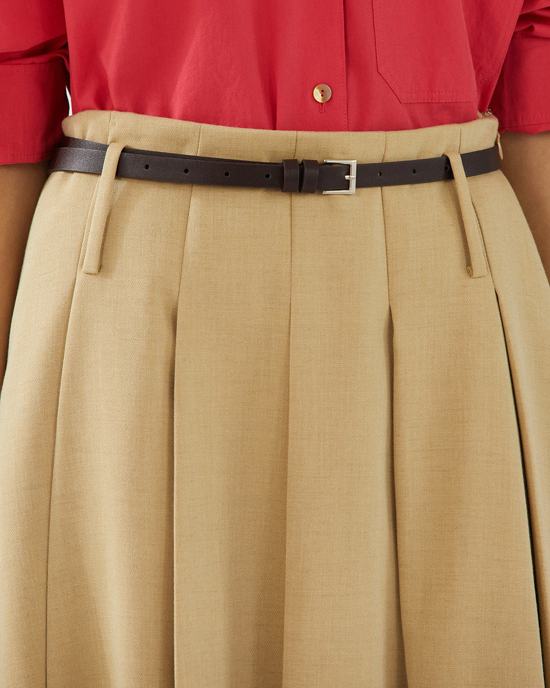 Odette Skirt Tencel Blend Suiting Beige