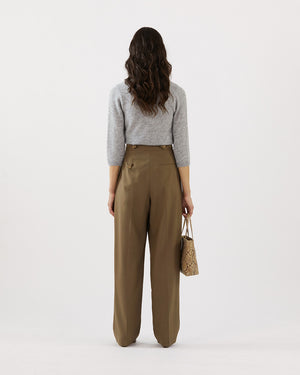 Eunah Trousers Wool Blend Olive