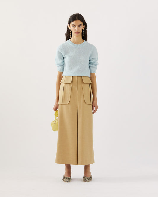 Lila Skirt Tencel Blend Suiting Beige